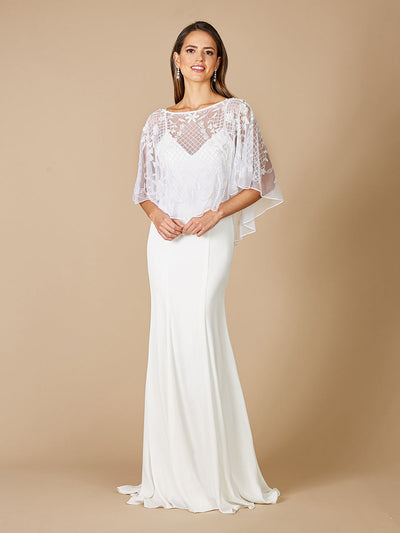 Lara Georgina Beaded Pull-On Bridal Capelet